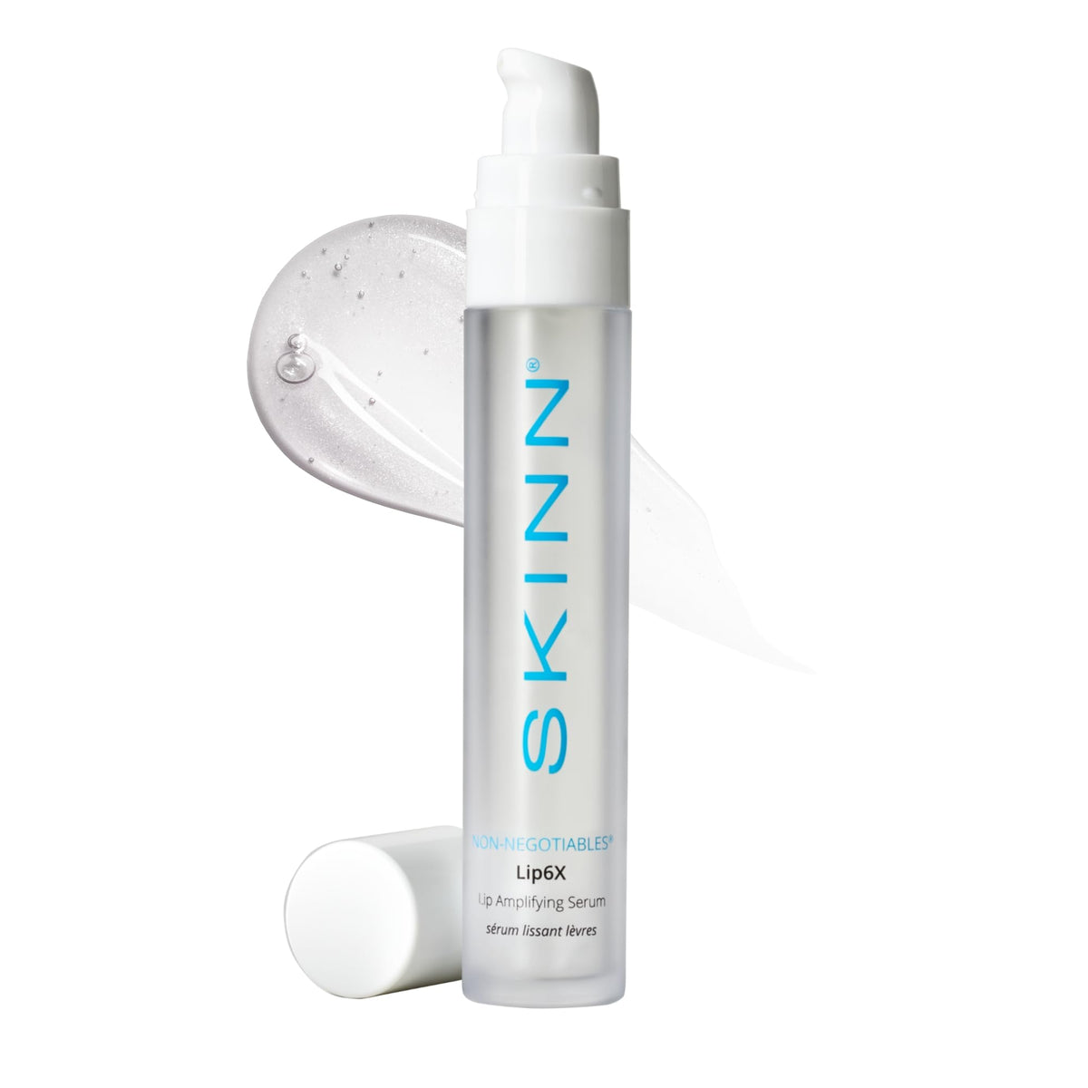 SKINN Lip6X front bottle showing sleek packaging and product benefit