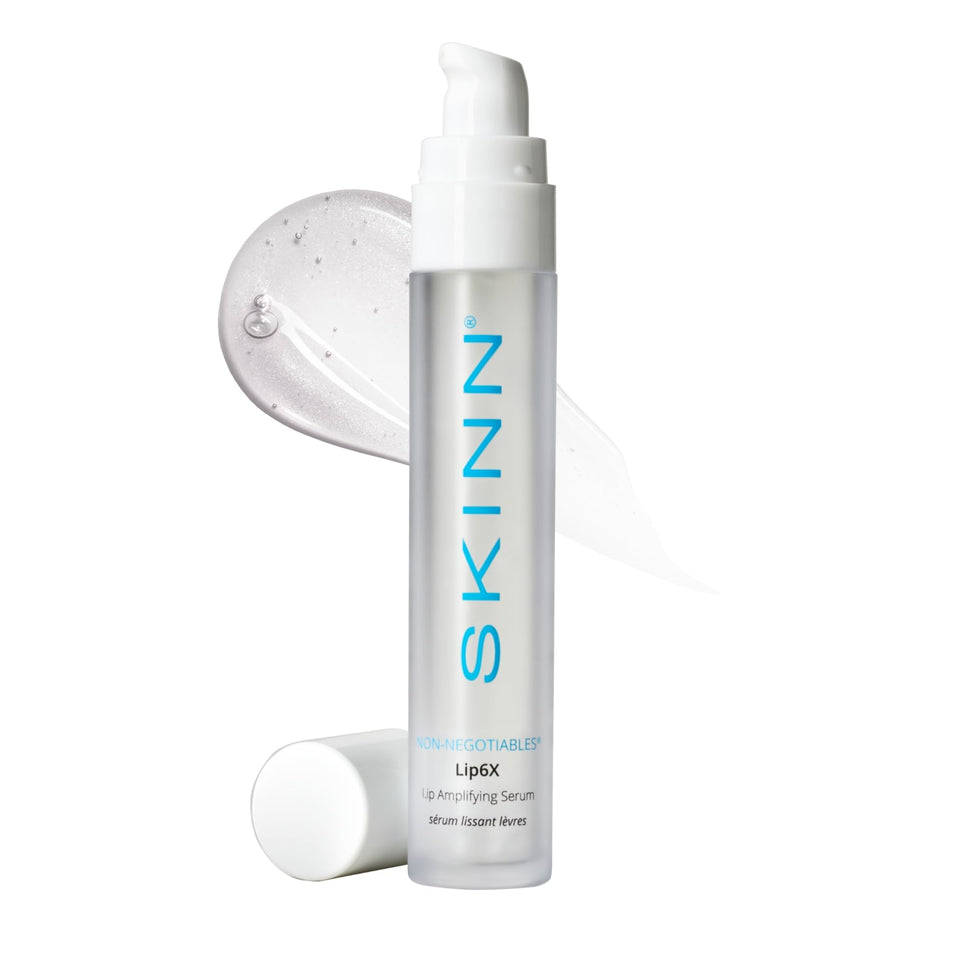 SKINN Lip6X front bottle showing sleek packaging and product benefit