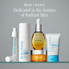 SKINN Lip6X lifestyle flatlay with cosmetics highlighting everyday use