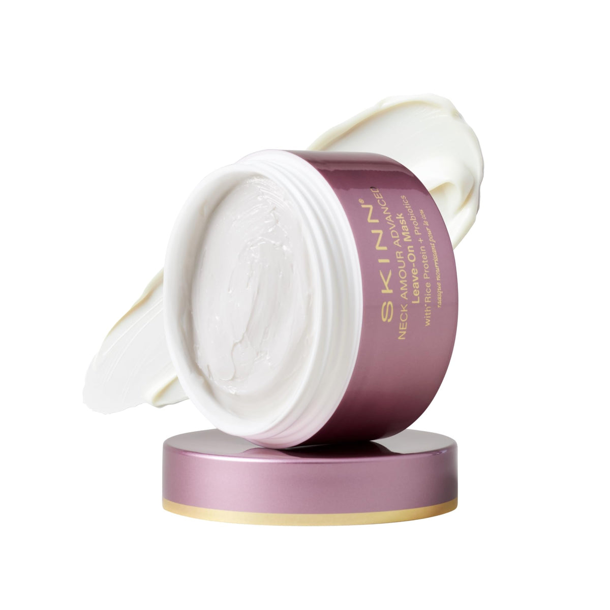 SKINN front jar view showing product packaging and firming benefits