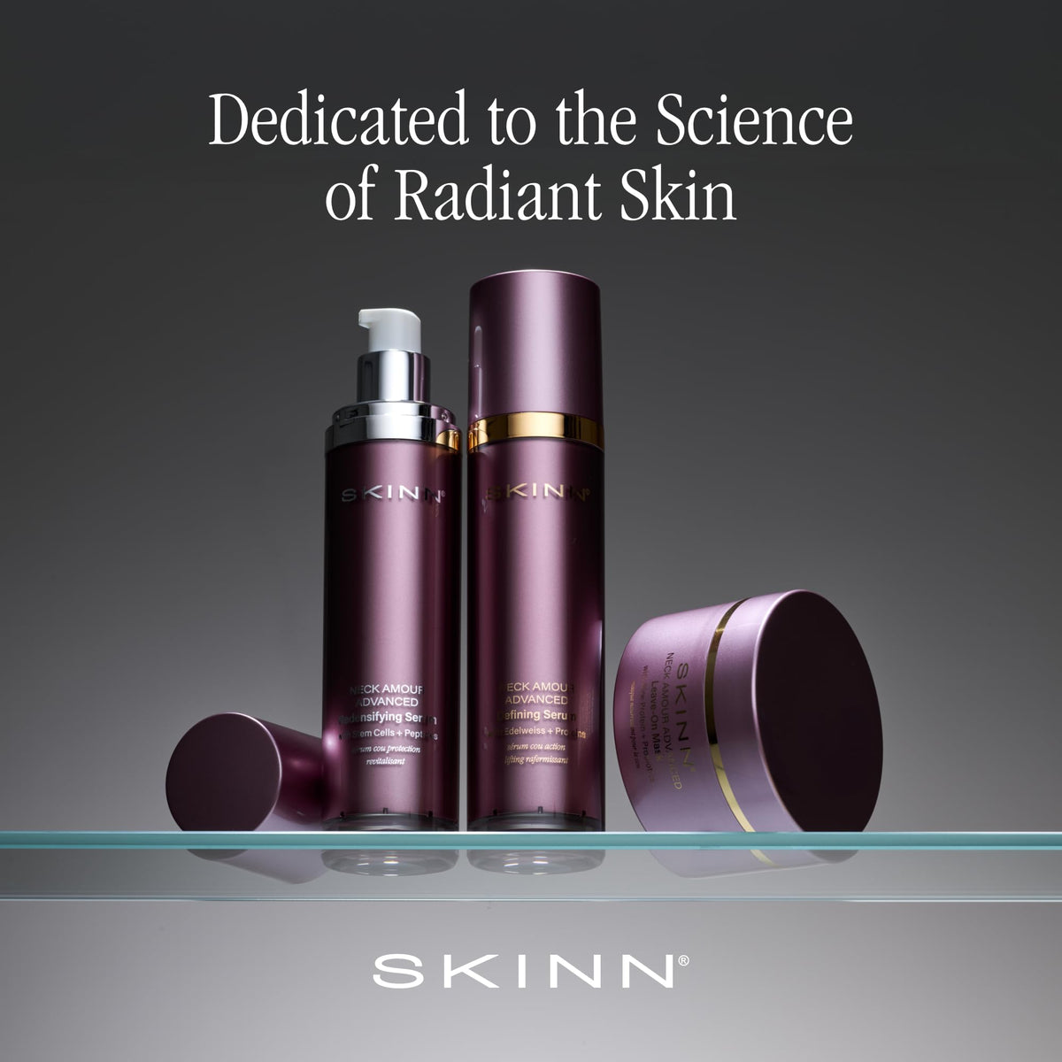 SKINN label close-up showing ingredients and clean beauty benefit