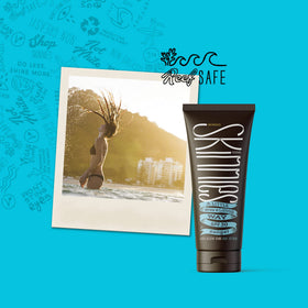 Skinnies tube packed with beach gear showing reef-safe, outdoor readiness