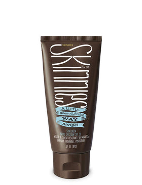 Skinnies front tube showing branding and SPF30 for easy identification