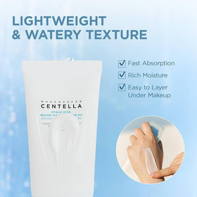 SKINSINS ingredient label highlighting Centella and hyaluronic acid benefits