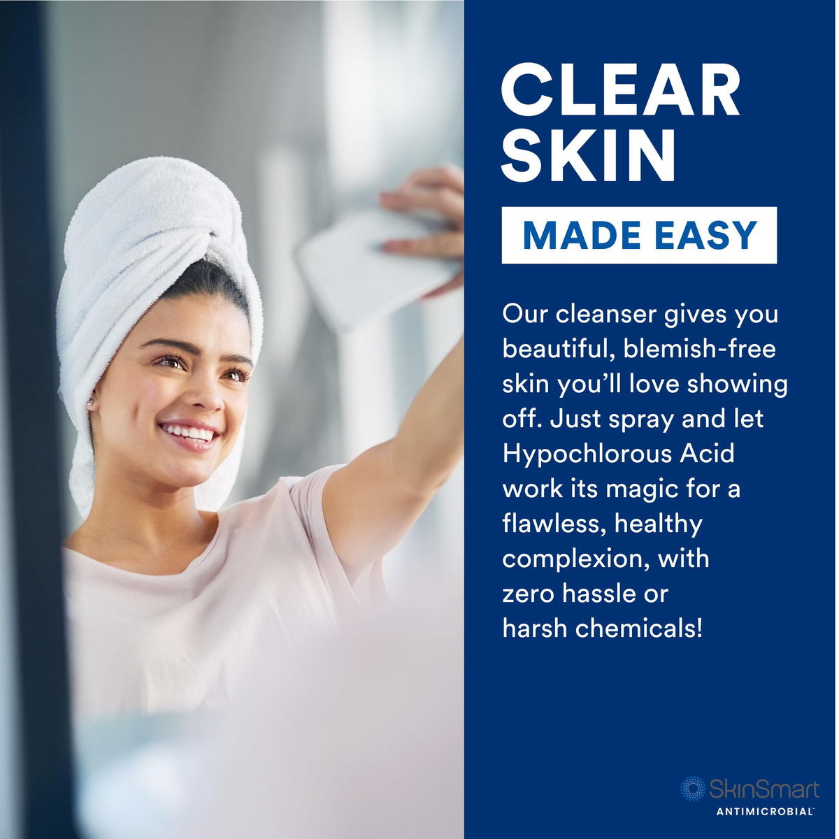 SkinSmart back-of-pack label showing usage directions and benefits for targeted areas