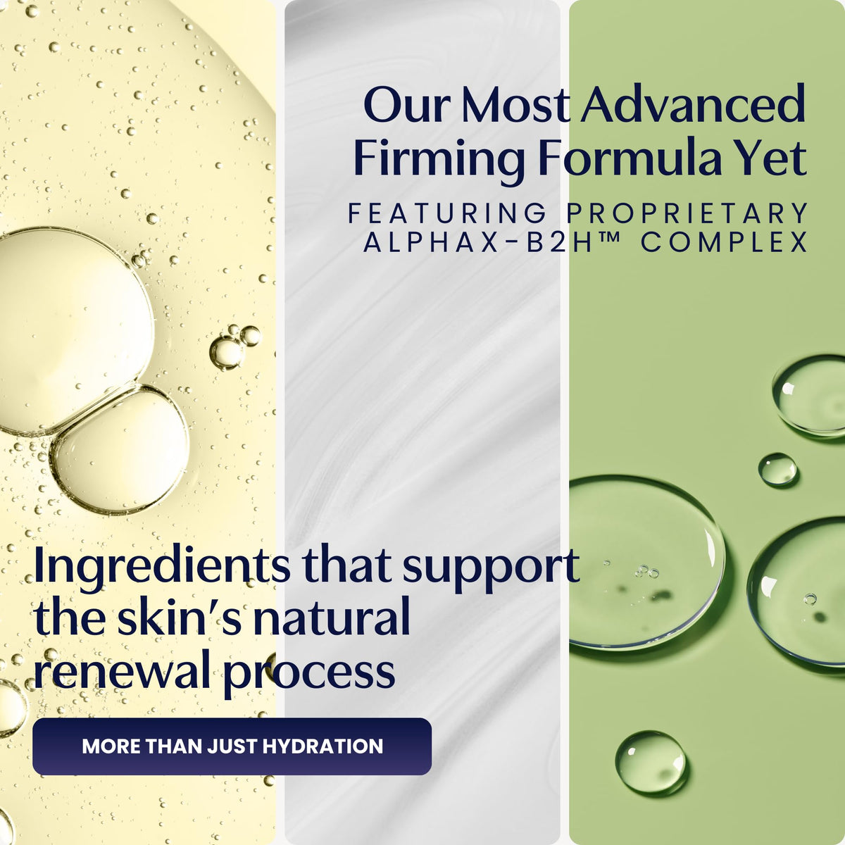 SKINTENSIVE ingredient spread with bakuchiol and hyaluronic acid benefits