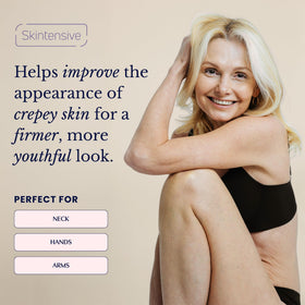 SKINTENSIVE cream being dispensed showing smooth application benefit