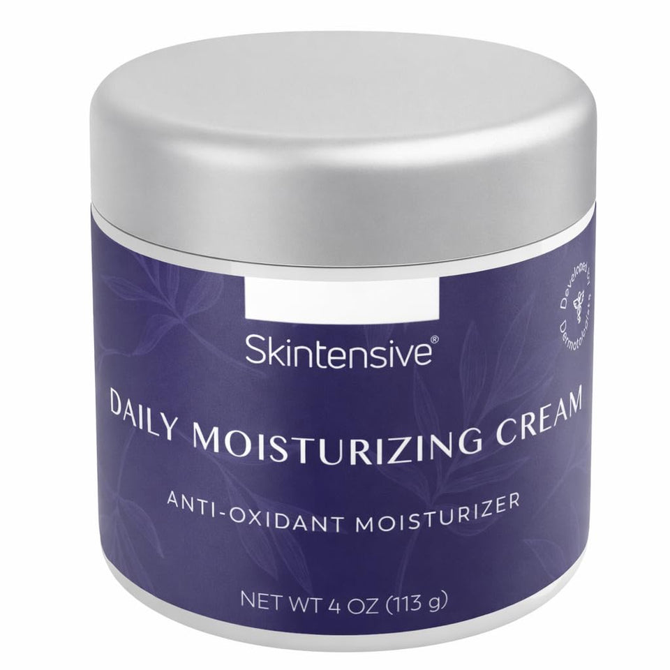 SKINTENSIVE front jar showing 4oz packaging and easy daily use
