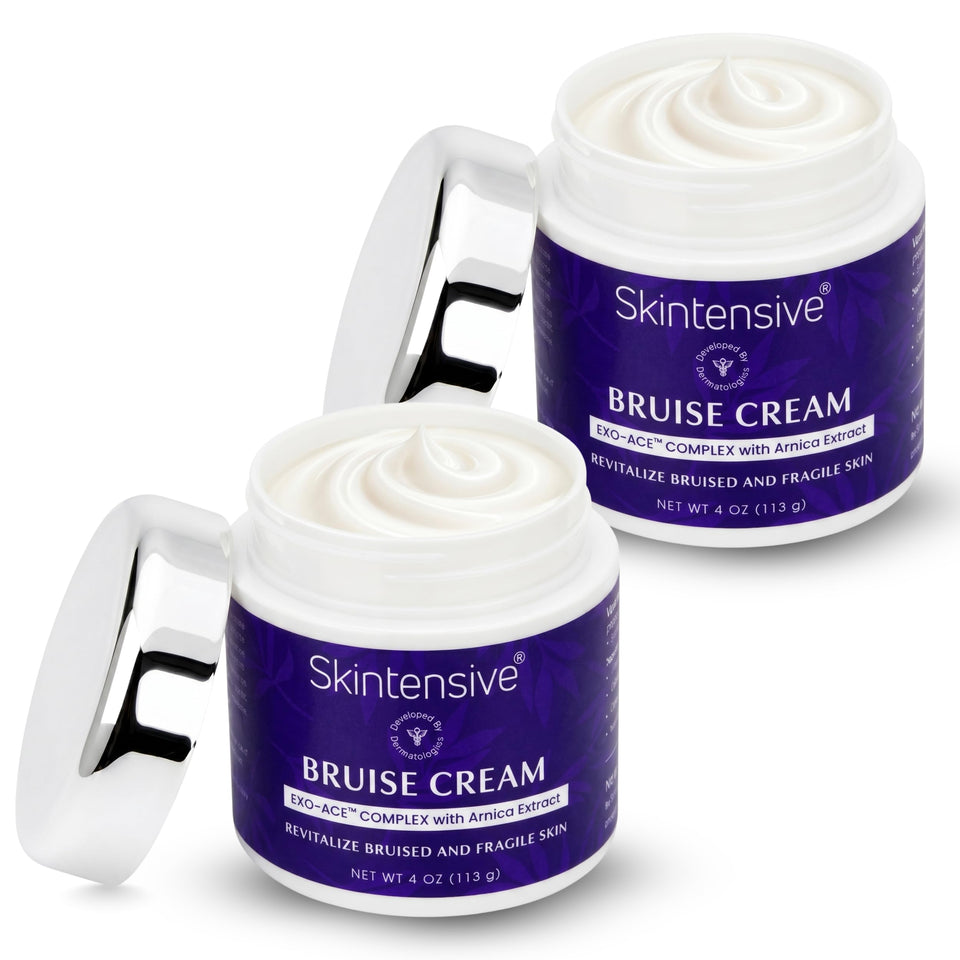 SKINTENSIVE front packaging showing two 4 oz jars and product benefits