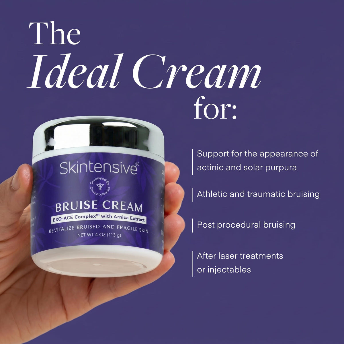 SKINTENSIVE arranged ingredients arnica flower and coconut oil for natural formulation