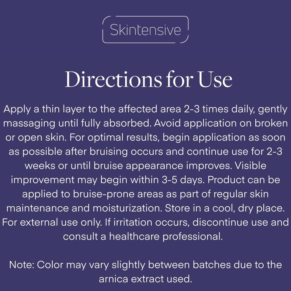 SKINTENSIVE cream absorbing into skin demonstrating non-greasy finish