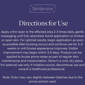 SKINTENSIVE cream absorbing into skin demonstrating non-greasy finish