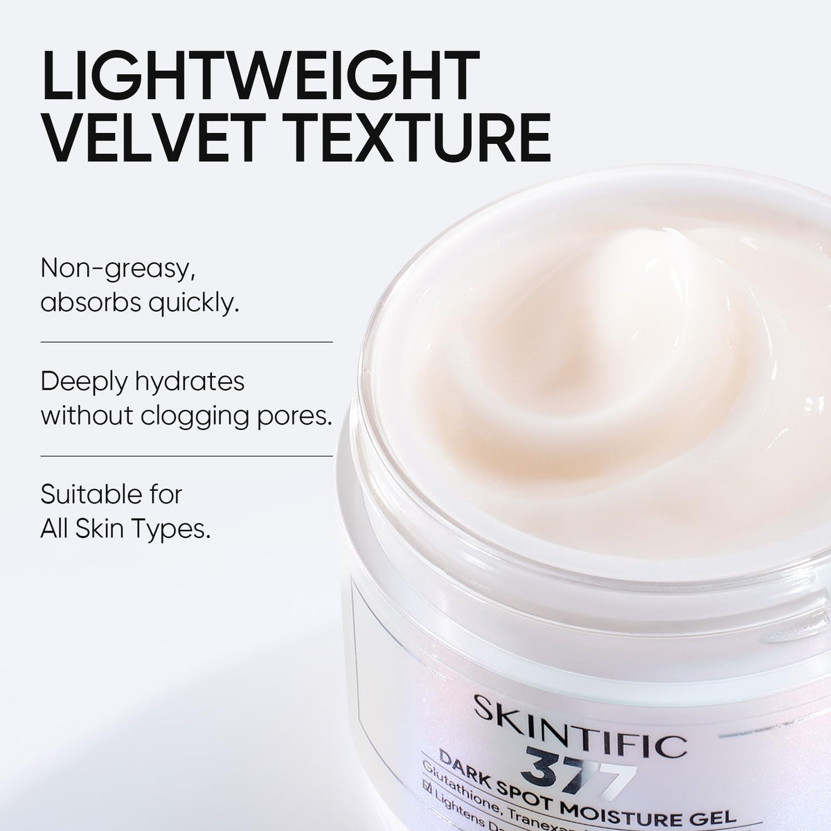 SKINTIFIC cream being applied on hand illustrating how it absorbs and moisturizes