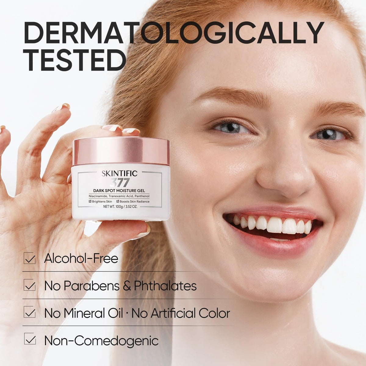 SKINTIFIC before and after concept image showing reduced dark spots and brighter tone