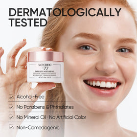 SKINTIFIC before and after concept image showing reduced dark spots and brighter tone