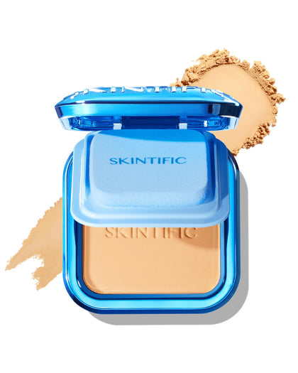 SKINTIFIC compact front view showing sleek packaging and travel-ready design