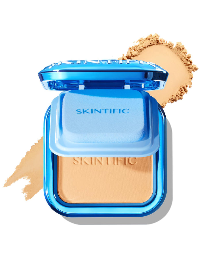 SKINTIFIC compact front view showing sleek packaging and travel-ready design