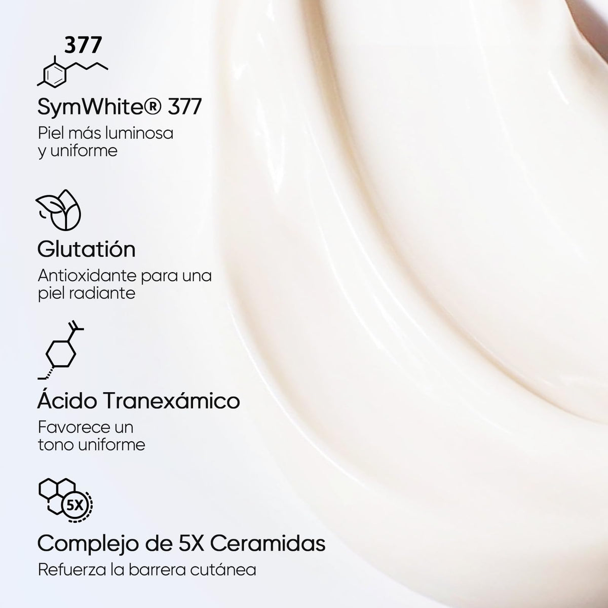 SKINTIFIC cream on hand demonstrating lightweight spreadability benefit