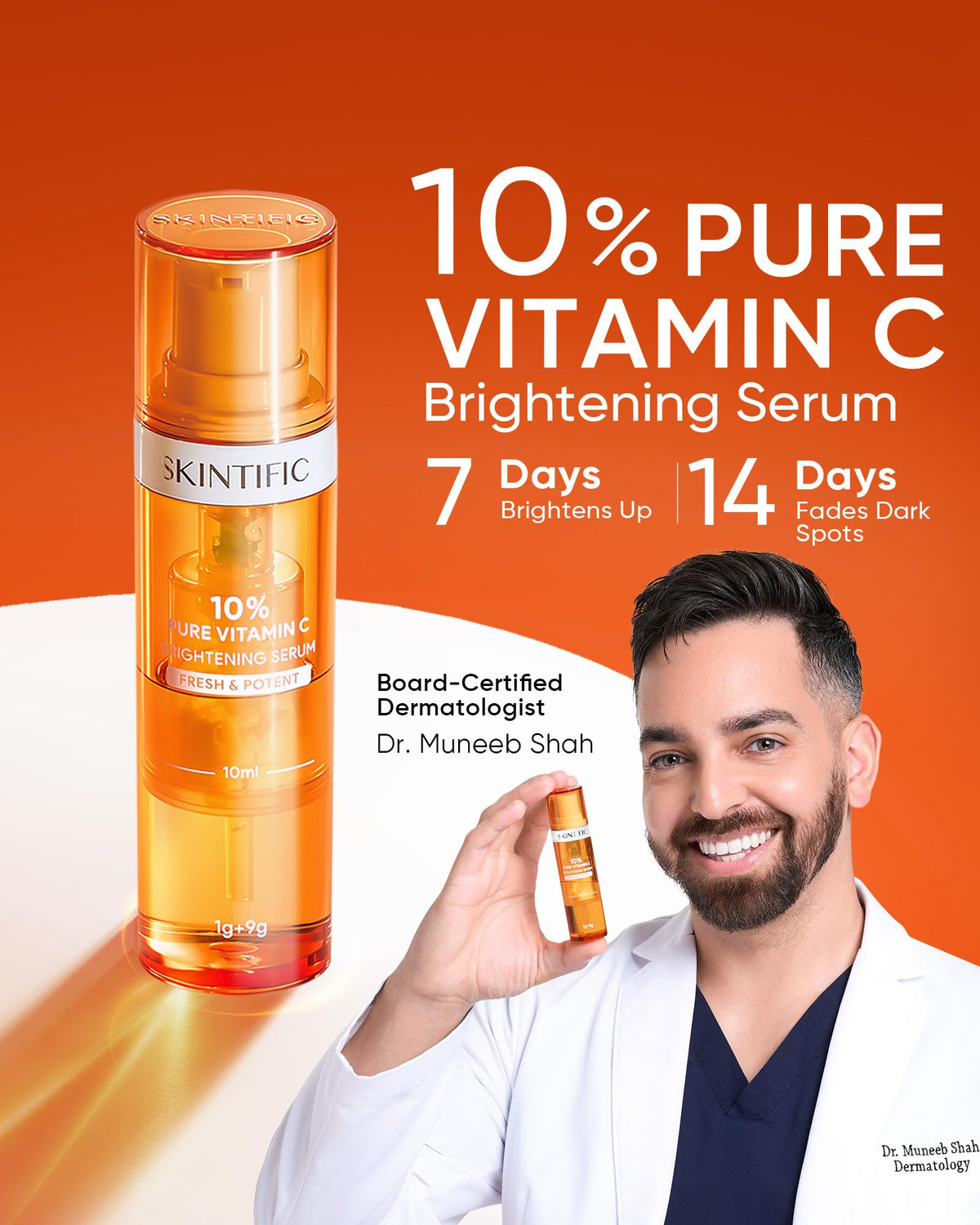 SKINTIFIC dual-chamber mechanism close-up, highlights oxidation protection benefit