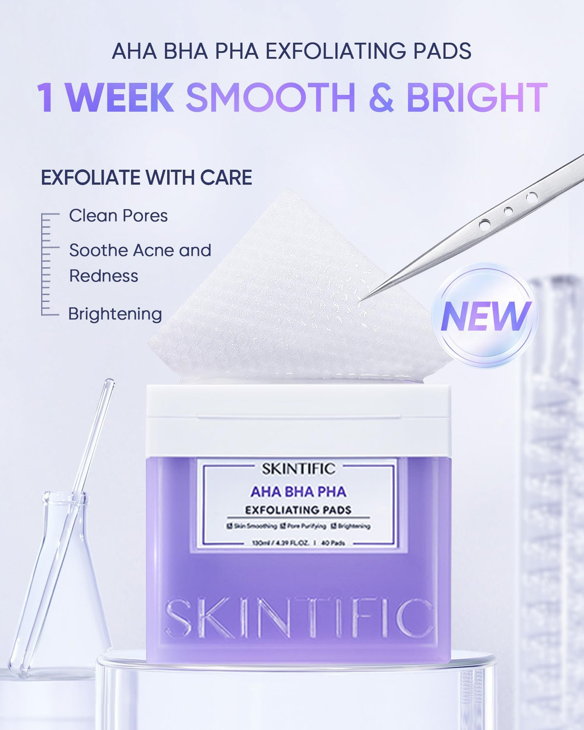 SKINTIFIC dual-sided pad closeup highlighting texture and convenience