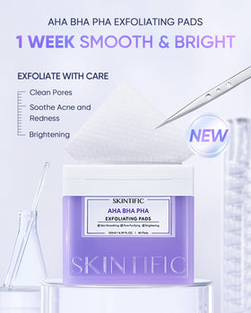SKINTIFIC dual-sided pad closeup highlighting texture and convenience