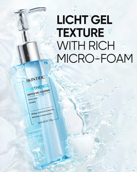 SKINTIFIC airy micro-foam texture demonstrating soft, non-irritating cleanse