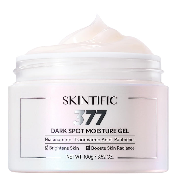 SKINTIFIC front jar view showing product design and clear benefit for brightening