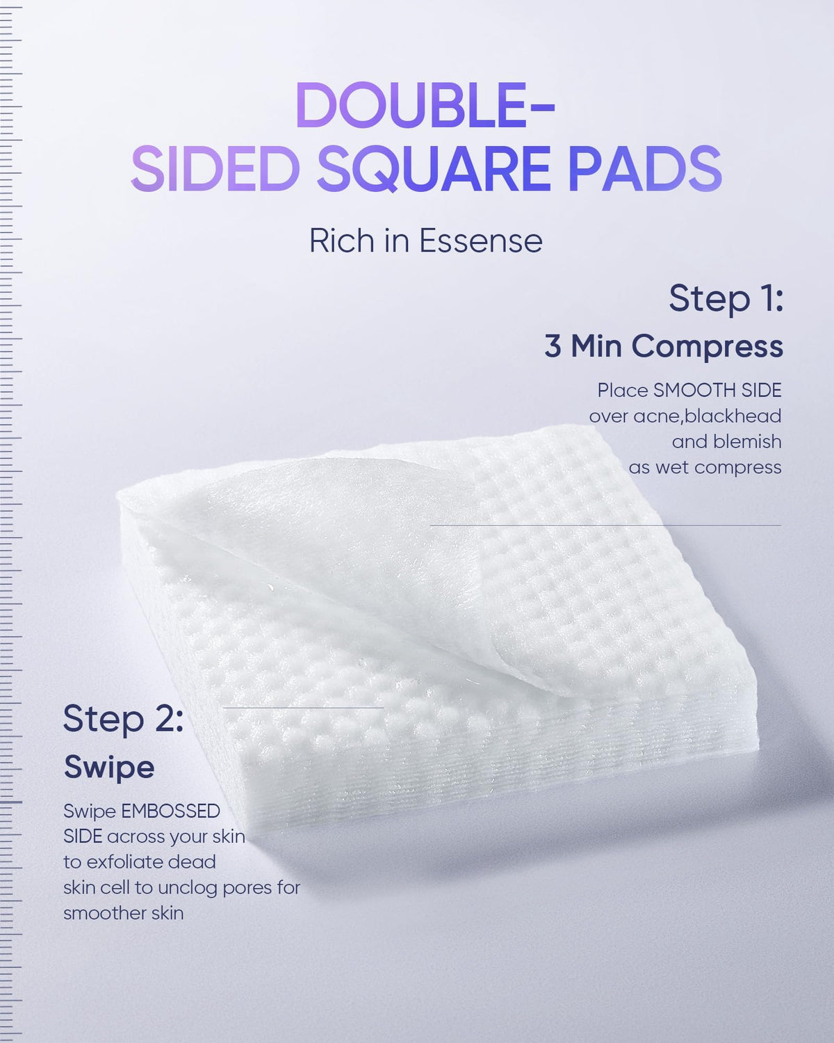 SKINTIFIC pad held in hand to show size and travel-friendly benefit