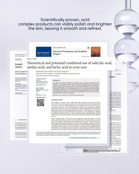 SKINTIFIC ingredient callout showing niacinamide vial and skin-brightening benefit