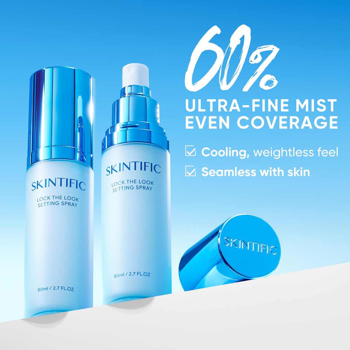 SKINTIFIC bottle next to common items showing compact travel-friendly size benefit