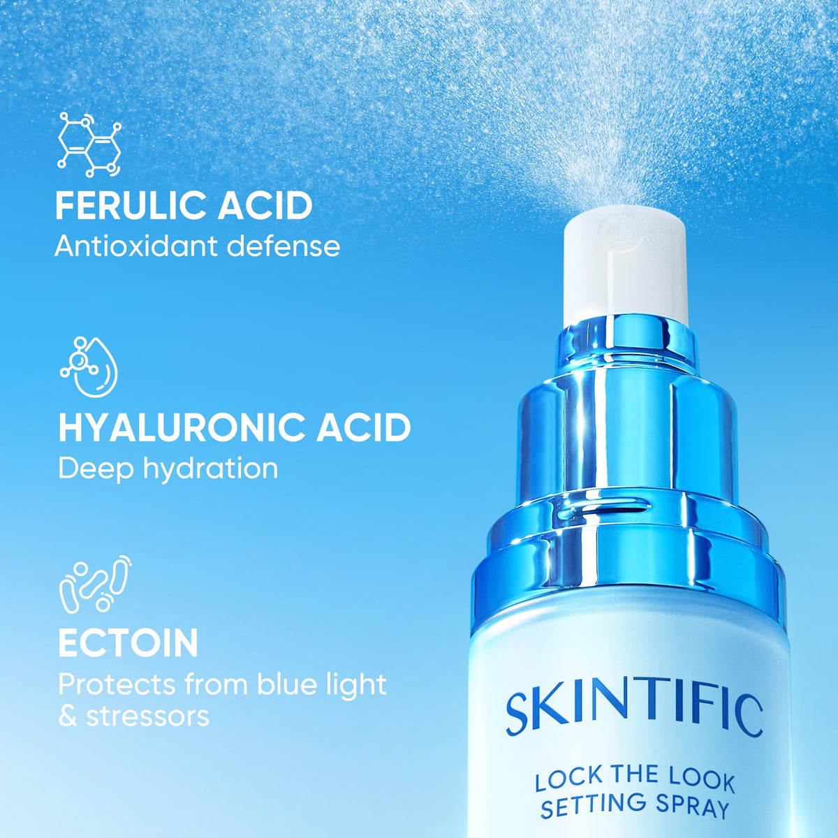 SKINTIFIC fine texture on skin close-up showing pore-blurring and soft-matte effect