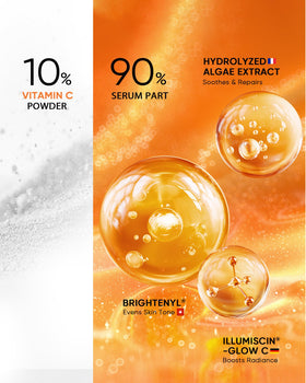SKINTIFIC freshly mixed serum texture on fingertip, demonstrates lightweight absorption benefit