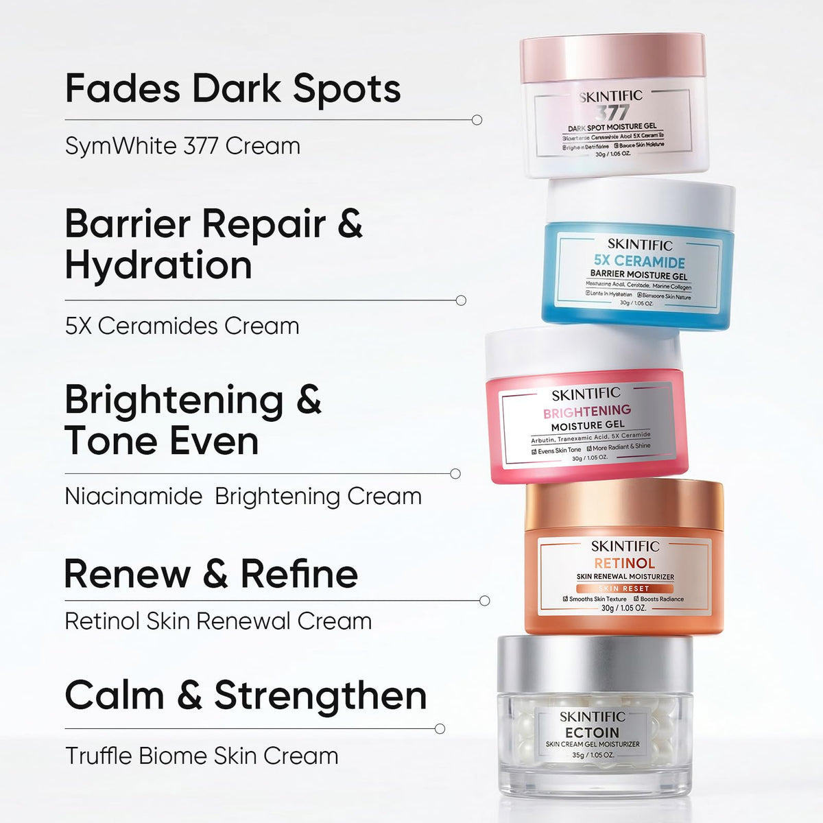 SKINTIFIC on bathroom counter in nighttime routine emphasizing restorative use