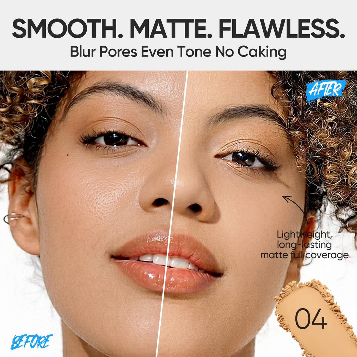 SKINTIFIC open compact displaying powder pan and included dual-sided puff for versatile application