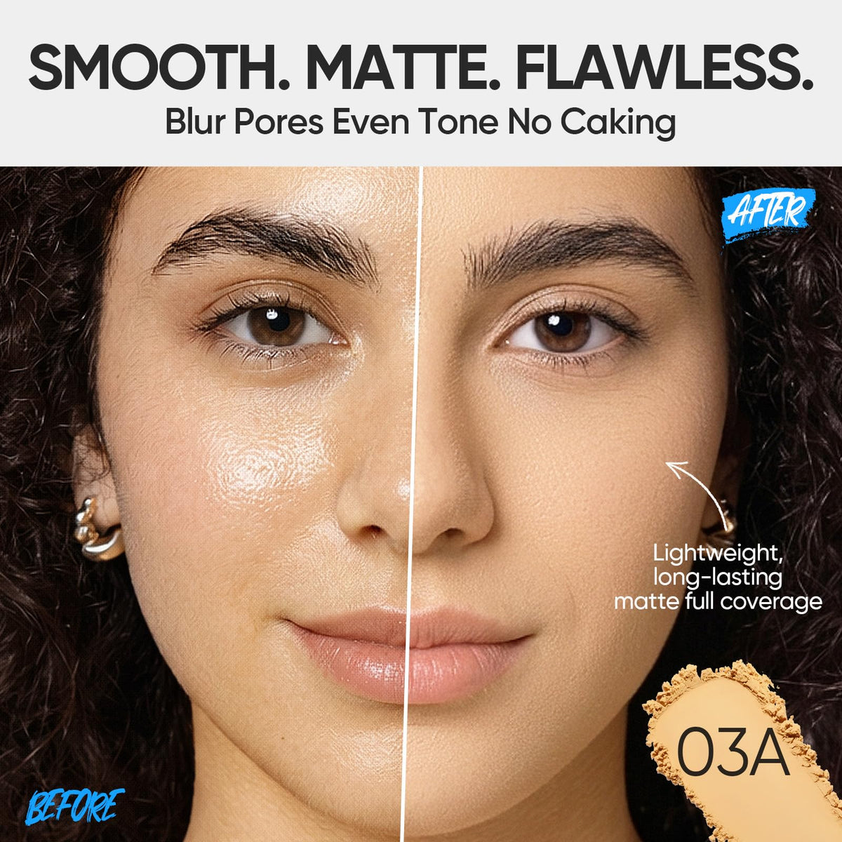 SKINTIFIC open compact revealing pressed powder for one-swipe full coverage benefit: easy application