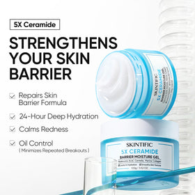 SKINTIFIC gel-cream texture close-up highlighting fast absorption