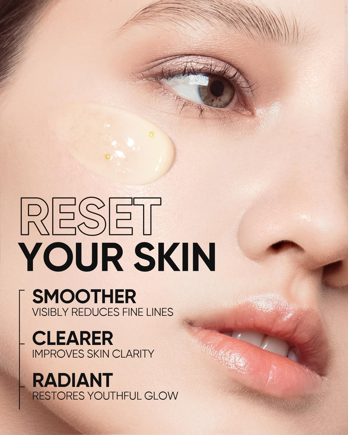 SKINTIFIC gel texture close-up demonstrating fast-absorbing lightweight hydration