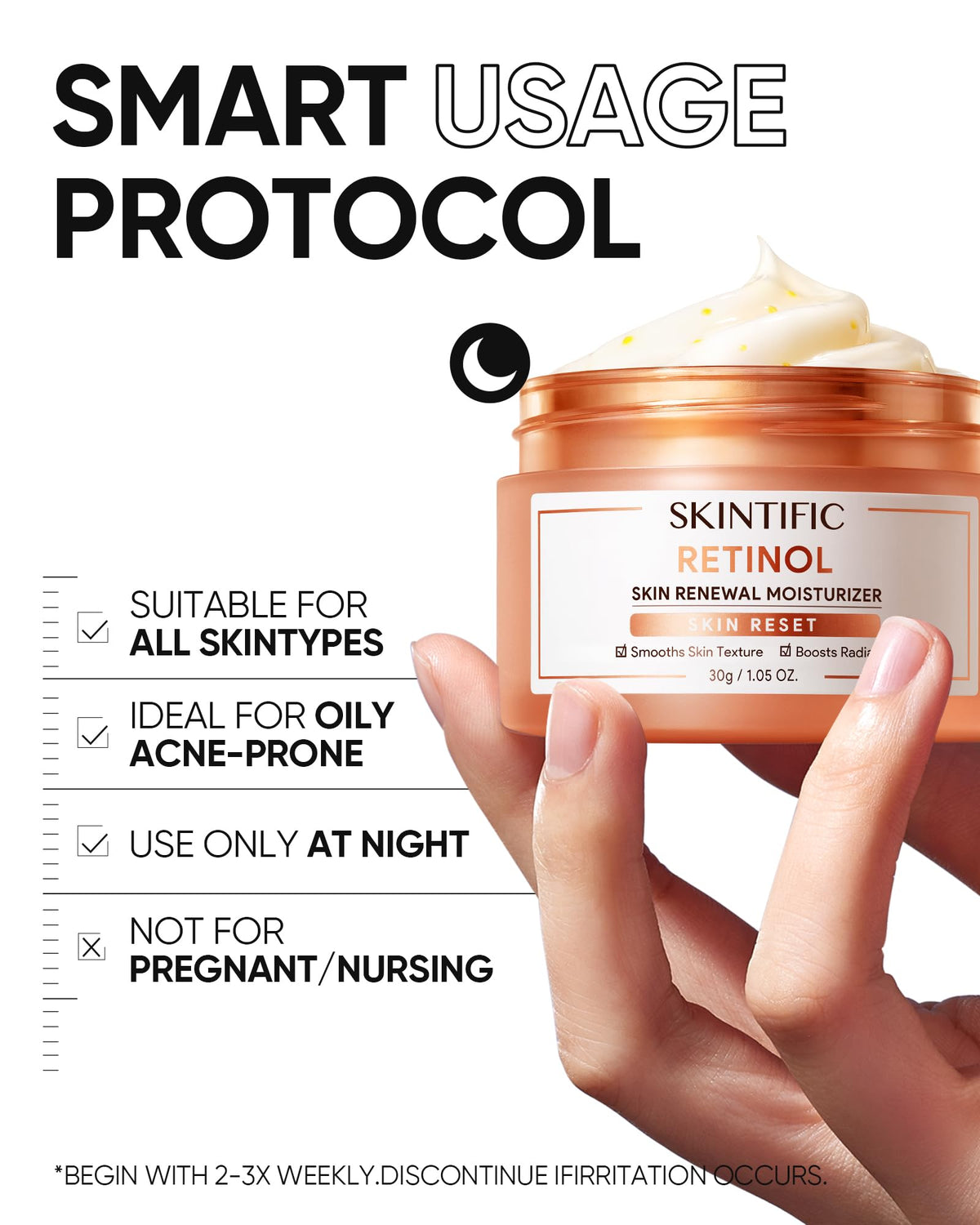 SKINTIFIC cruelty-free badge on pack emphasizing ethical, gentle formulation