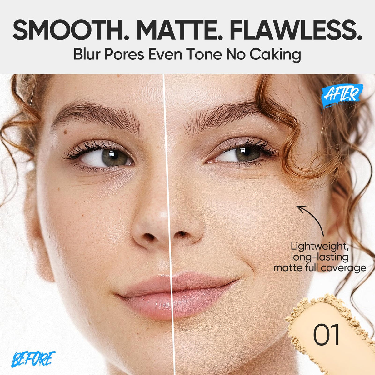 SKINTIFIC close-up of ultra-fine powder texture for smooth pore-blurring finish