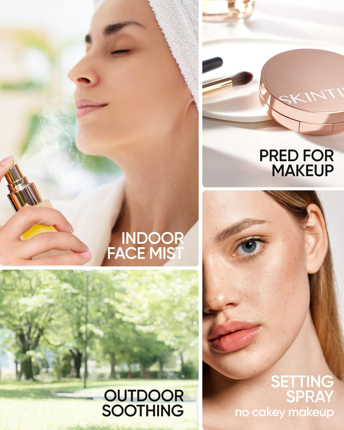SKINTIFIC bottle beside common objects showing 3.3 fl oz size benefit
