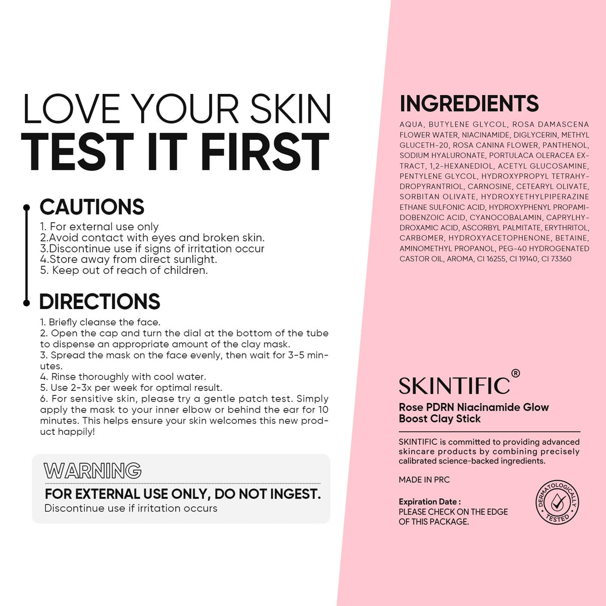 SKINTIFIC open twist-action stick revealing smooth glide applicator