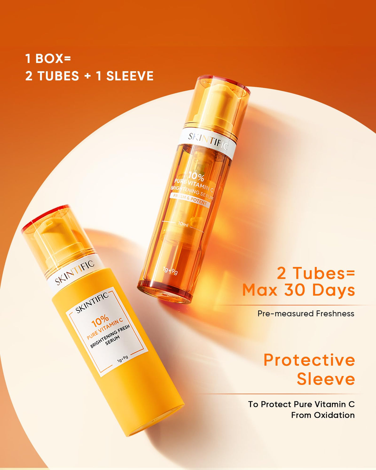 SKINTIFIC bottle held in hand for scale, indicates travel-friendly convenience benefit