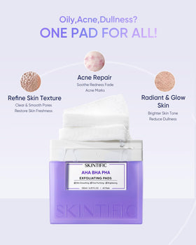 SKINTIFIC textured pad side detail for deeper pore exfoliation benefit
