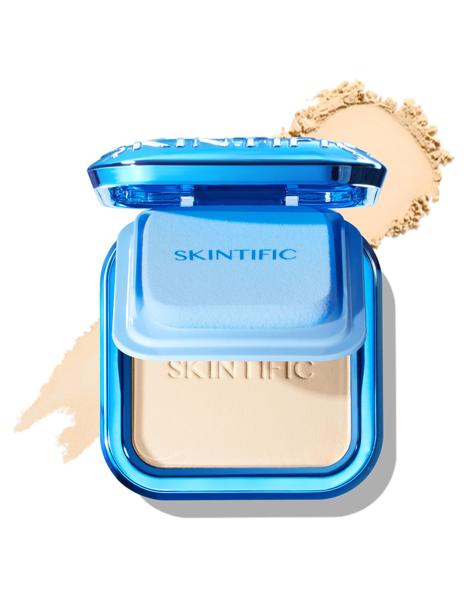 SKINTIFIC compact front view showing sleek packaging and travel-friendly design