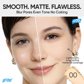 SKINTIFIC compact opened to show dual-sided puff and mirror for easy application