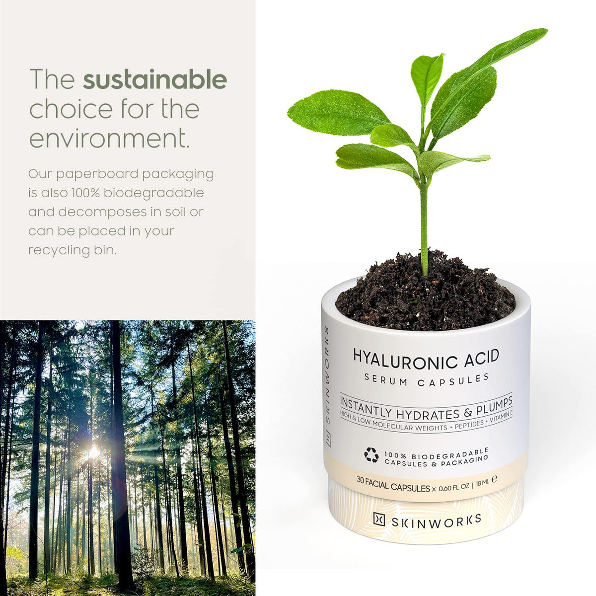 SKINWORKS label and ingredient list emphasizing unscented formula transparency