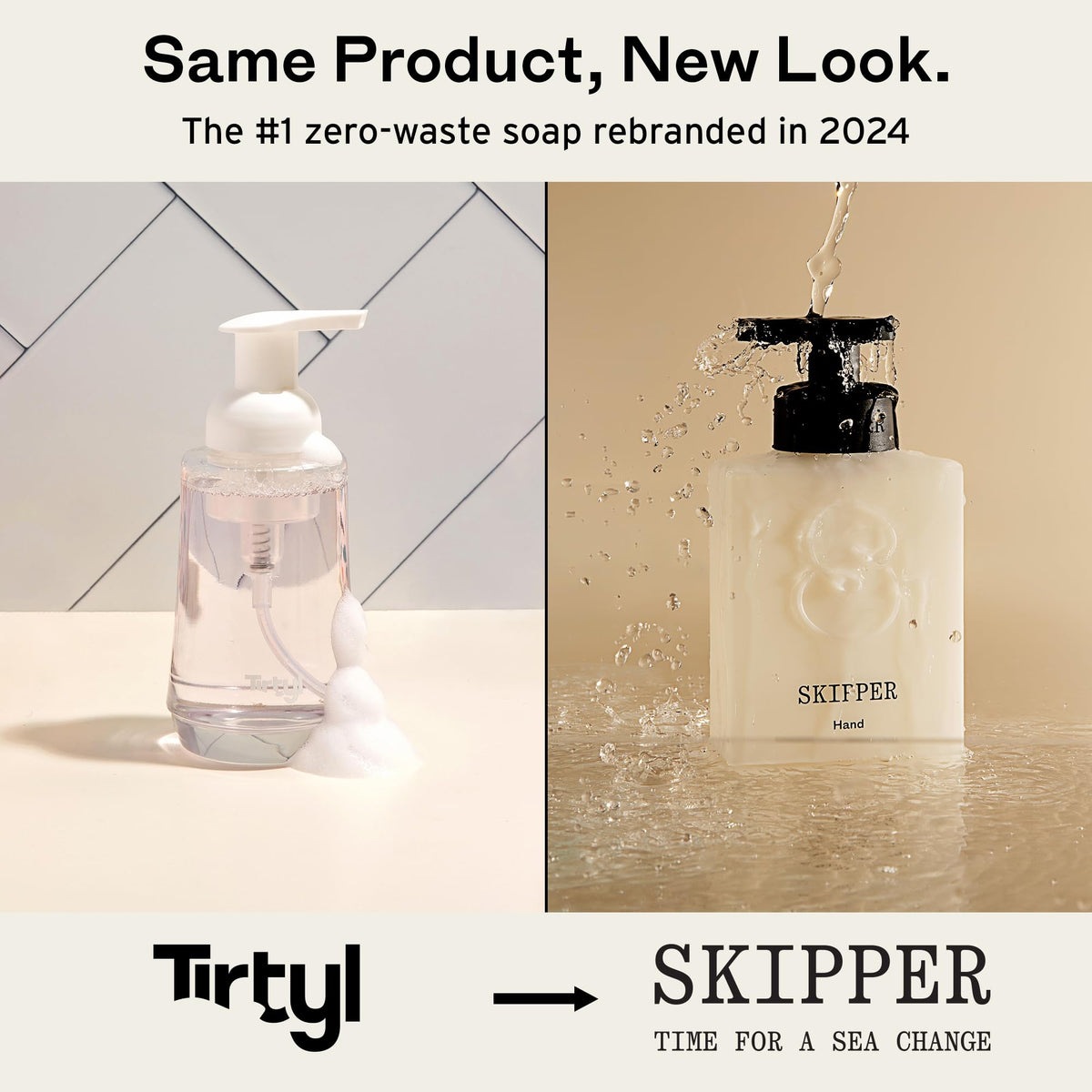 Skipper tablet next to hand for scale showing space-saving benefit