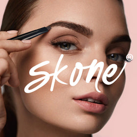 Skone Brow Wand eyebrow before and after showcasing defined natural shape