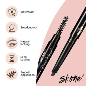 Skone Brow Wand brush closeup with longer bristles for better blending