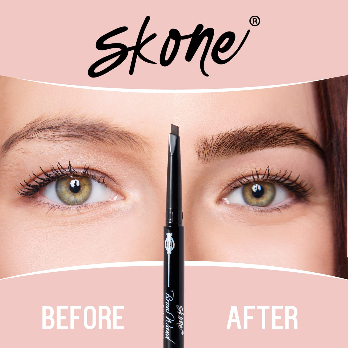 Skone Brow Wand label and shade marking Chocolate for easy color selection